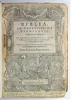 BIBLE IN LATIN. Biblia ad vetustissima exemplaria nunc recens castigata. 1599